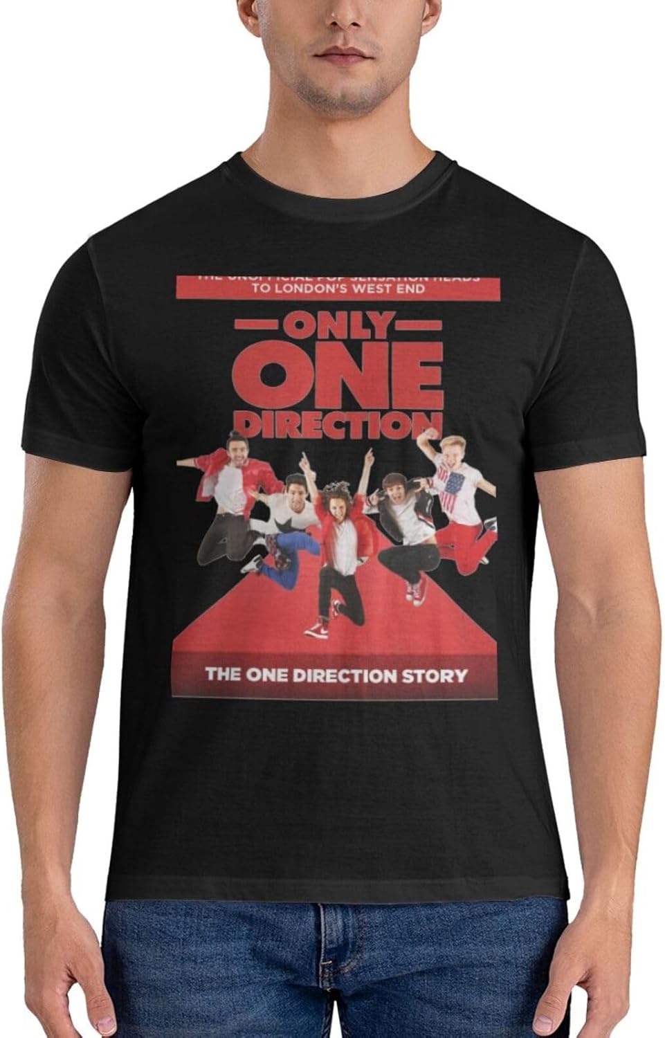 KAAFAL Men's T-Shirt Ones Music and Directions Fashion Graphic Print Trend T Shirt Summer Cotton Casual Short Cotton Crew Neck Short Sleeve Graphic Tops Tee for Men Womens,Black,6X-Large