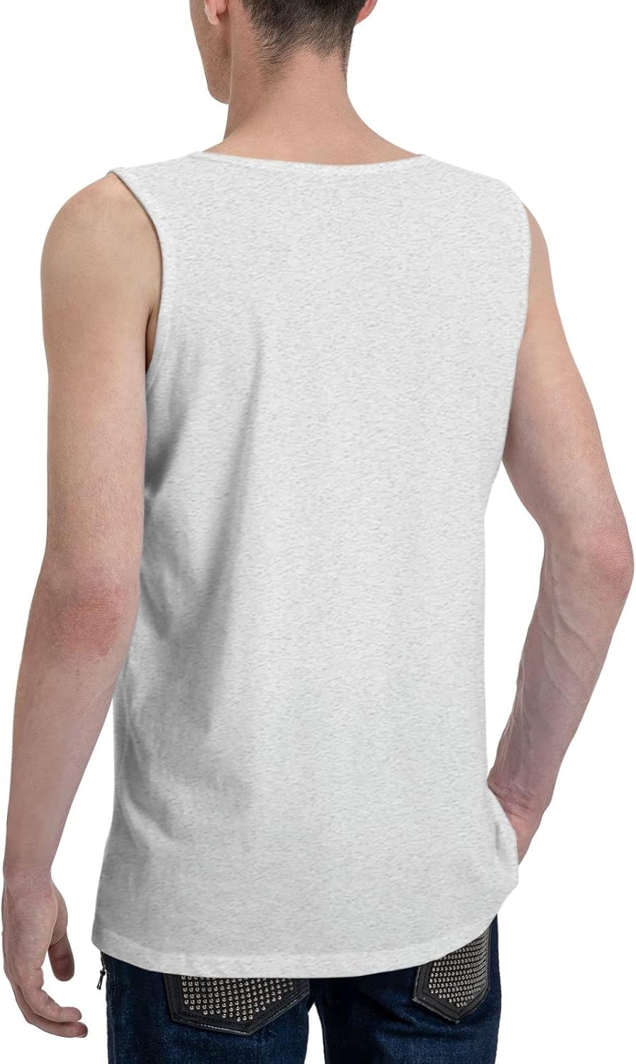 Band Men's Tank Tops Basic Sports Fishing Sleeveless Tops Black