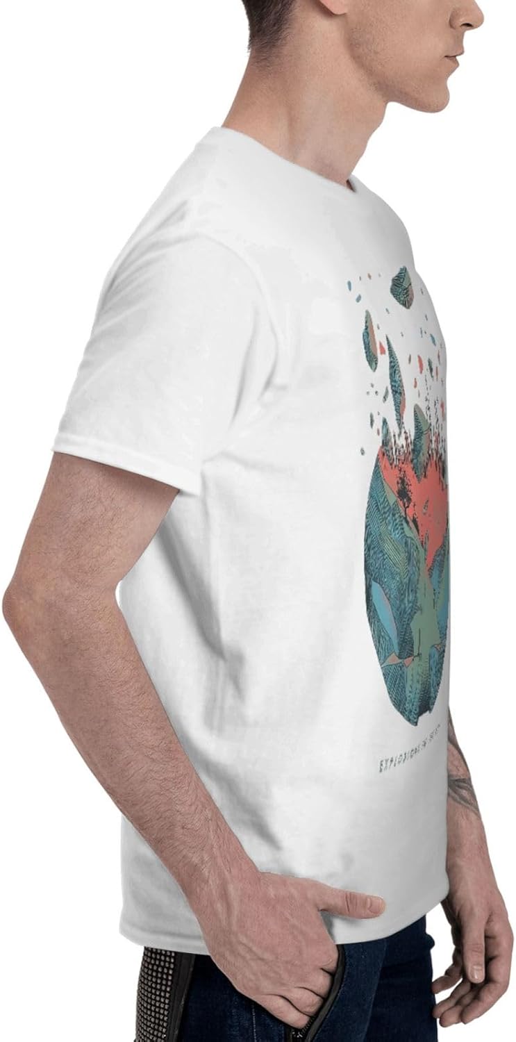 Band Men Tee Popular Short Sleeve Sports Running Crewneck Black Tops