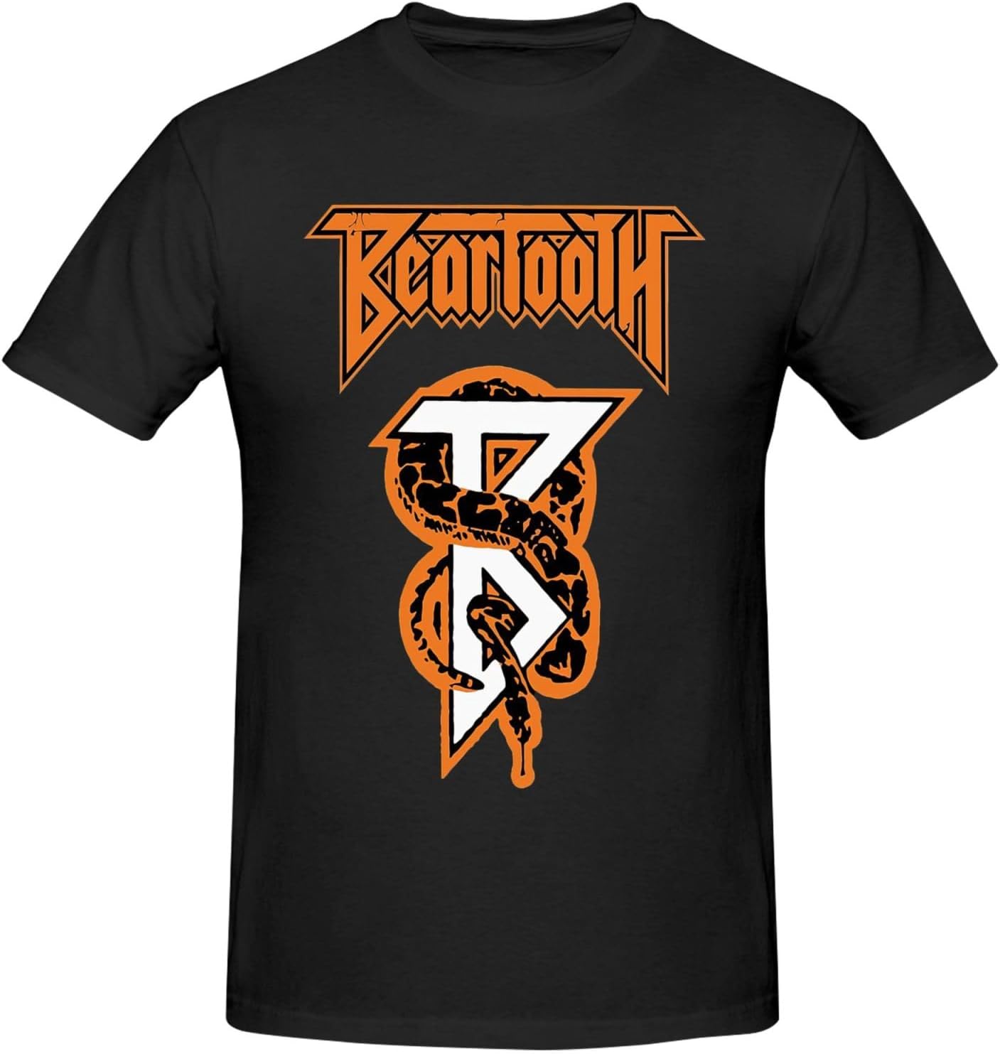 Bear&Tooth Band Mans Crewneck Tee Popular Short Sleeve Outdoor Gym Workout Sweatshirt Black 5X-Large