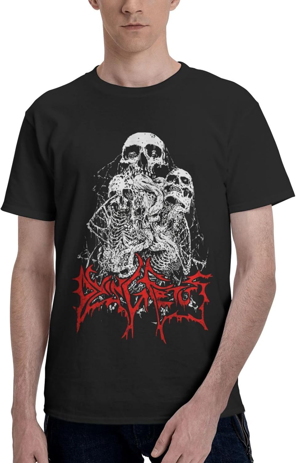 Dying Rock Fetus Band Men Crewneck T-Shirts Athletic Short Sleeve Sports Fishing Blouses Black XX-Large