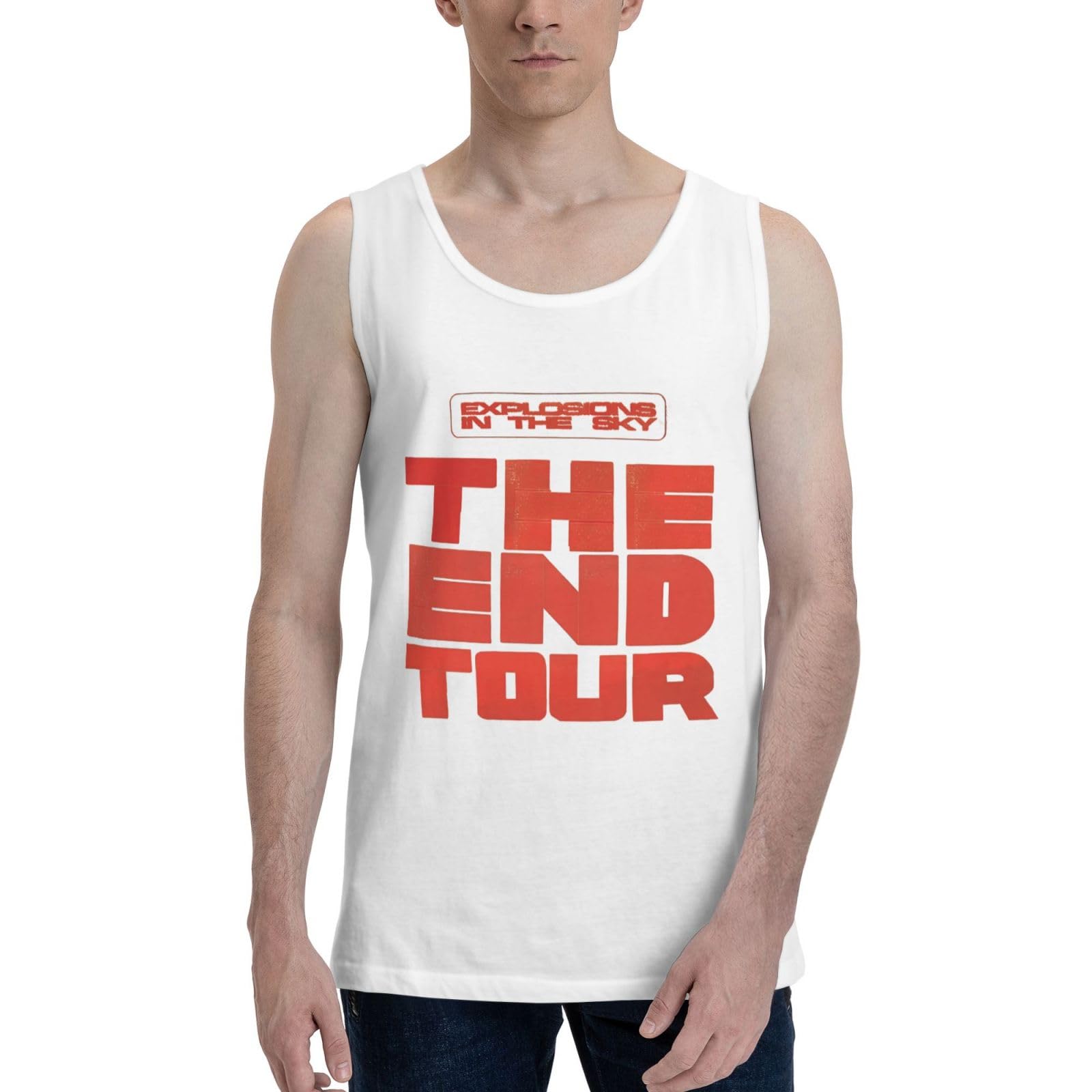 Band Men's Tank Tops Basic Sports Fishing Sleeveless Tops Black