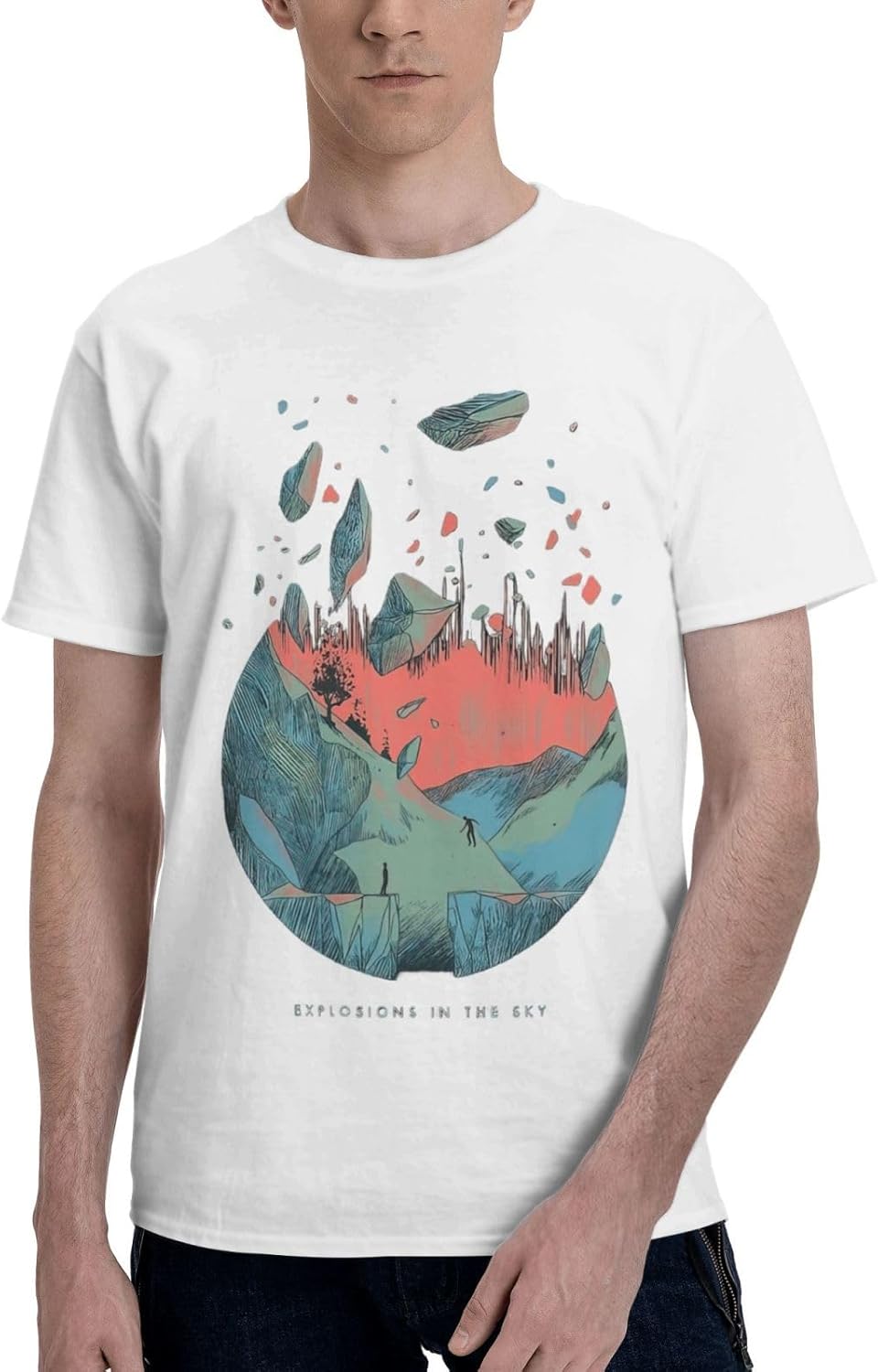 Band Men Tee Popular Short Sleeve Sports Running Crewneck Black Tops