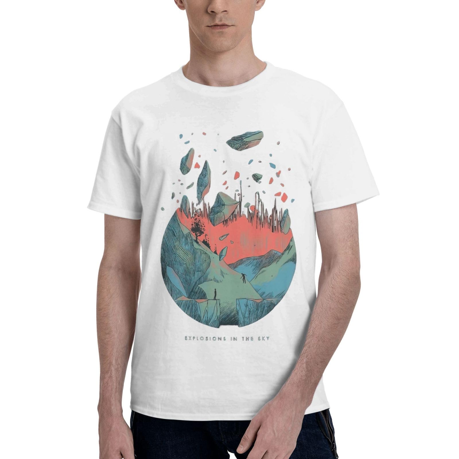 Band Men Tee Popular Short Sleeve Sports Running Crewneck Black Tops