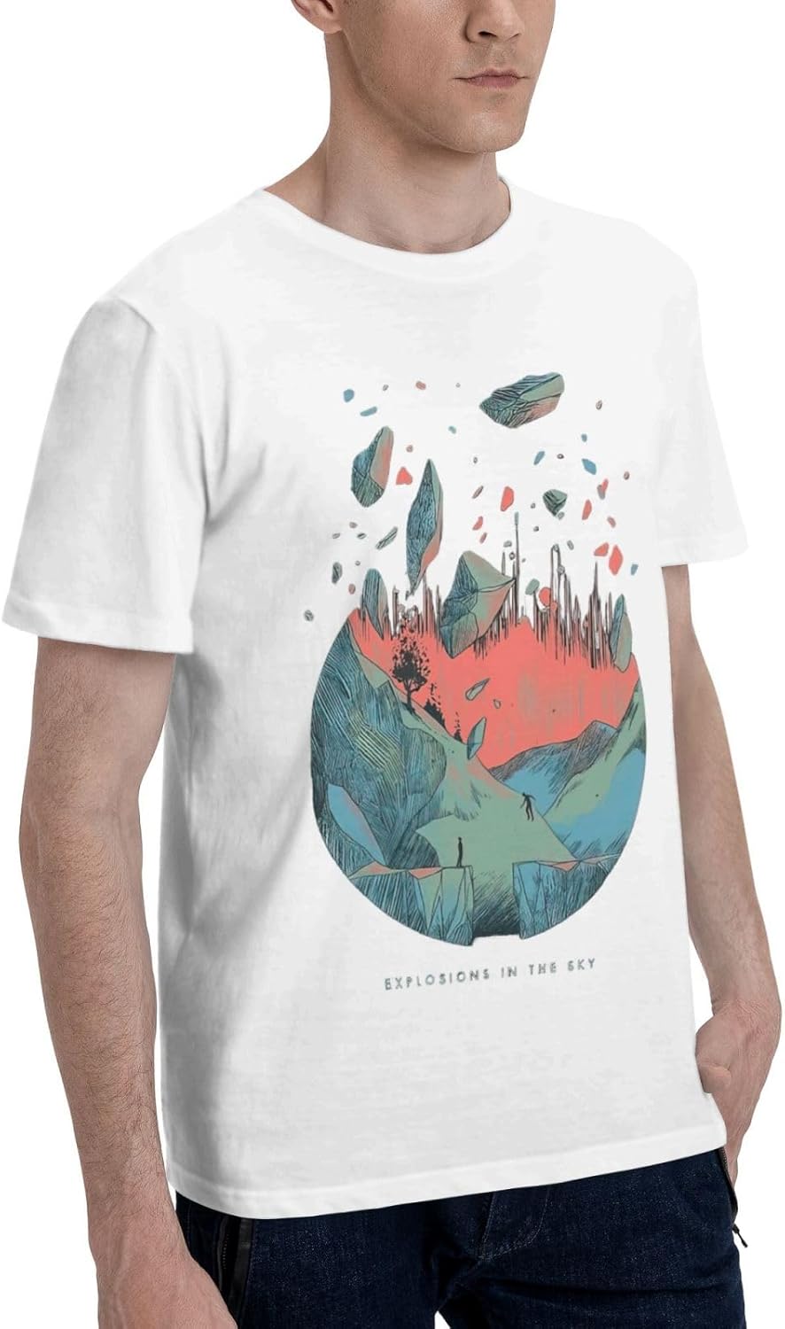 Band Men Tee Popular Short Sleeve Sports Running Crewneck Black Tops