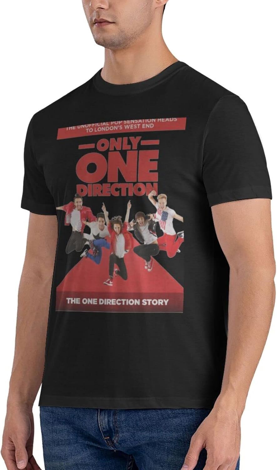 KAAFAL Men's T-Shirt Ones Music and Directions Fashion Graphic Print Trend T Shirt Summer Cotton Casual Short Cotton Crew Neck Short Sleeve Graphic Tops Tee for Men Womens,Black,6X-Large