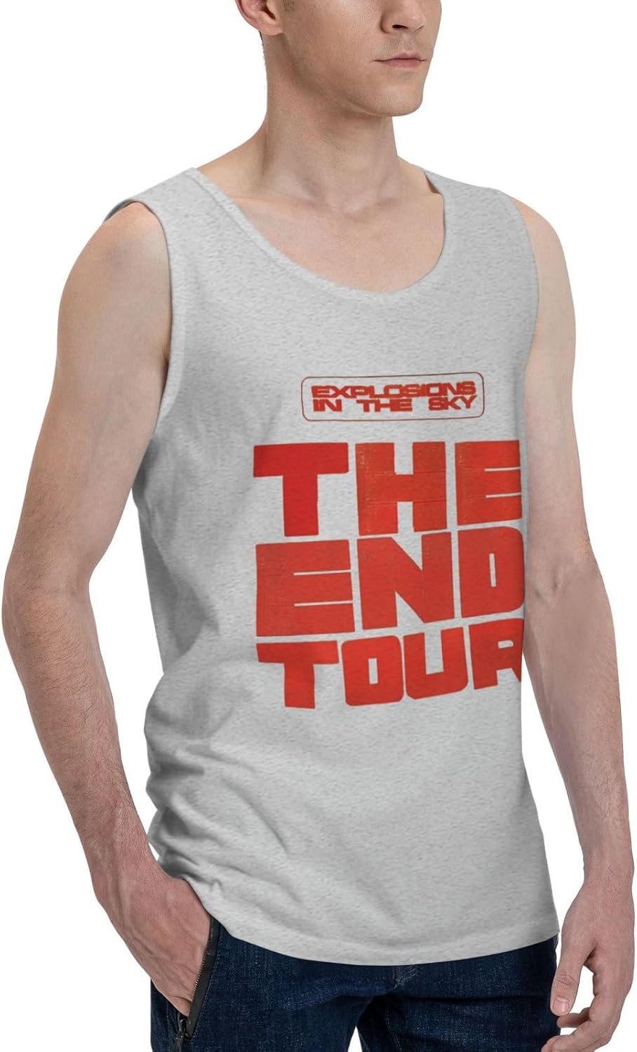 Band Men's Tank Tops Basic Sports Fishing Sleeveless Tops Black