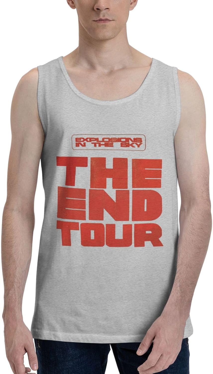 Band Men's Tank Tops Basic Sports Fishing Sleeveless Tops Black