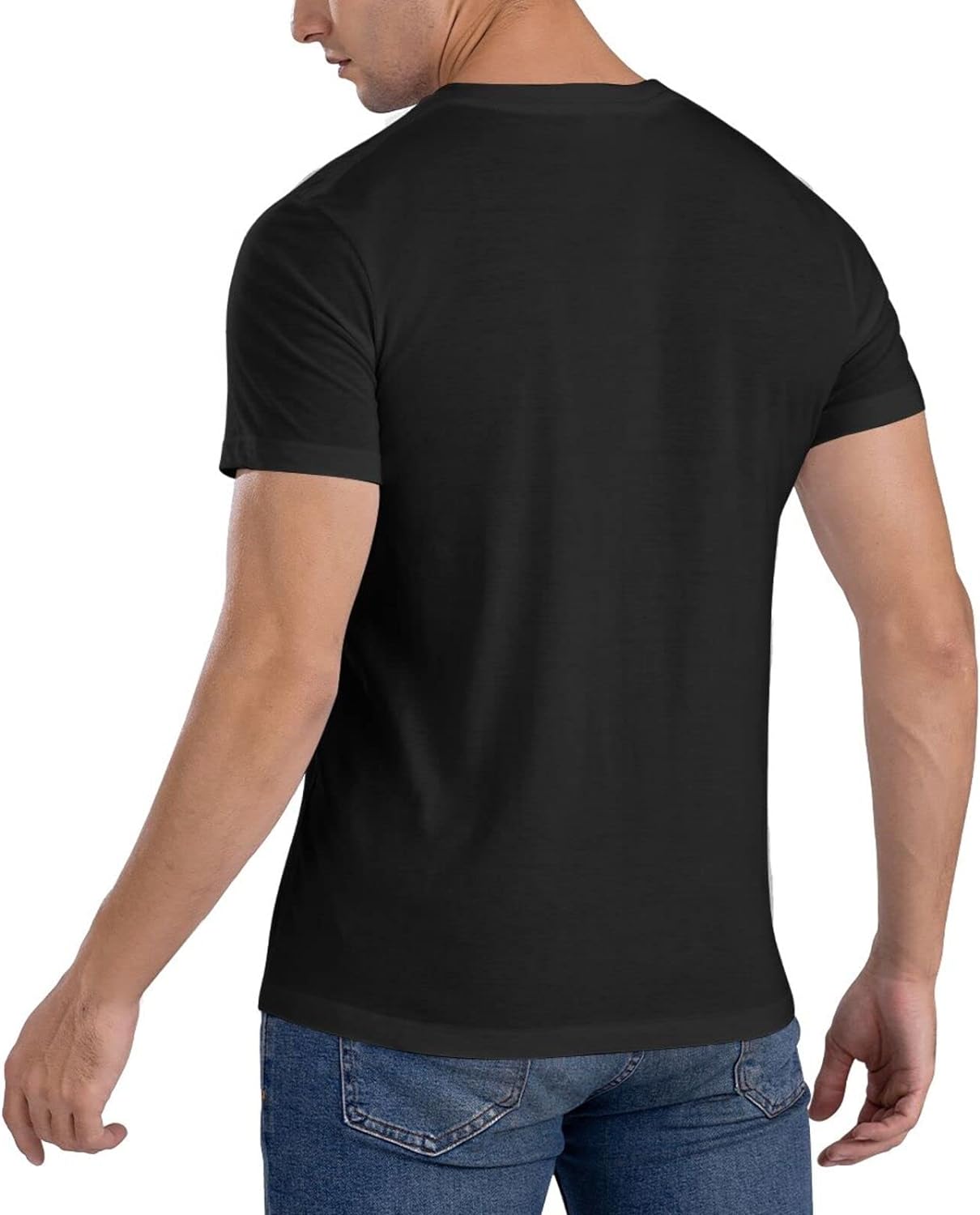 Men's Cotton T Shirts Round Neck Soft Funny Short Sleeve T-Shirt for Sports Leisure Party