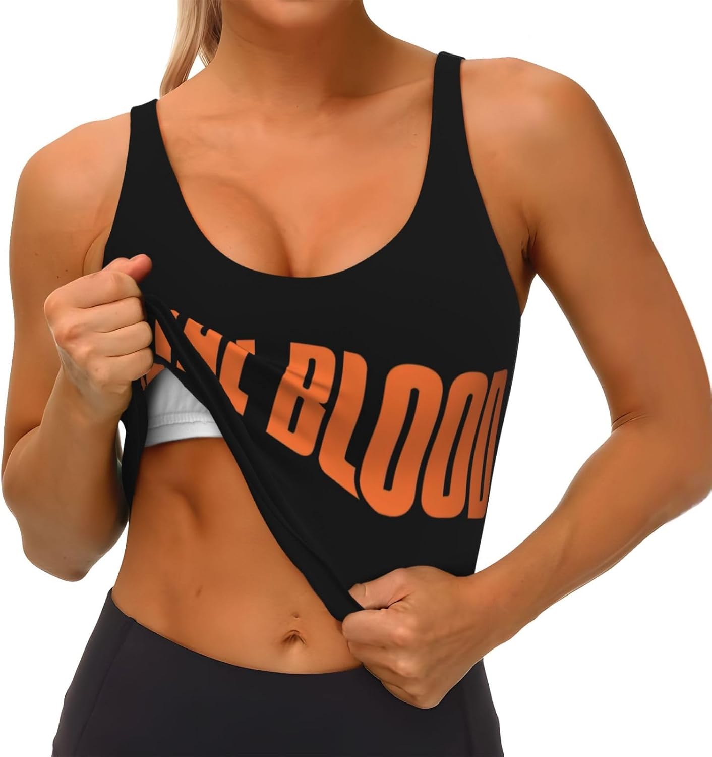 Band Women Tank Tops Fashion Outdoor Running Sleeveless T-Shirts Black