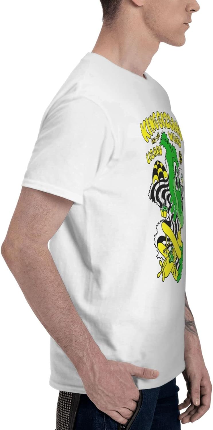 King Gizzard and Lizard Wizard Band T Shirt Men Fashion Short Sleeve Tops Summer Casual Tee X-Large White
