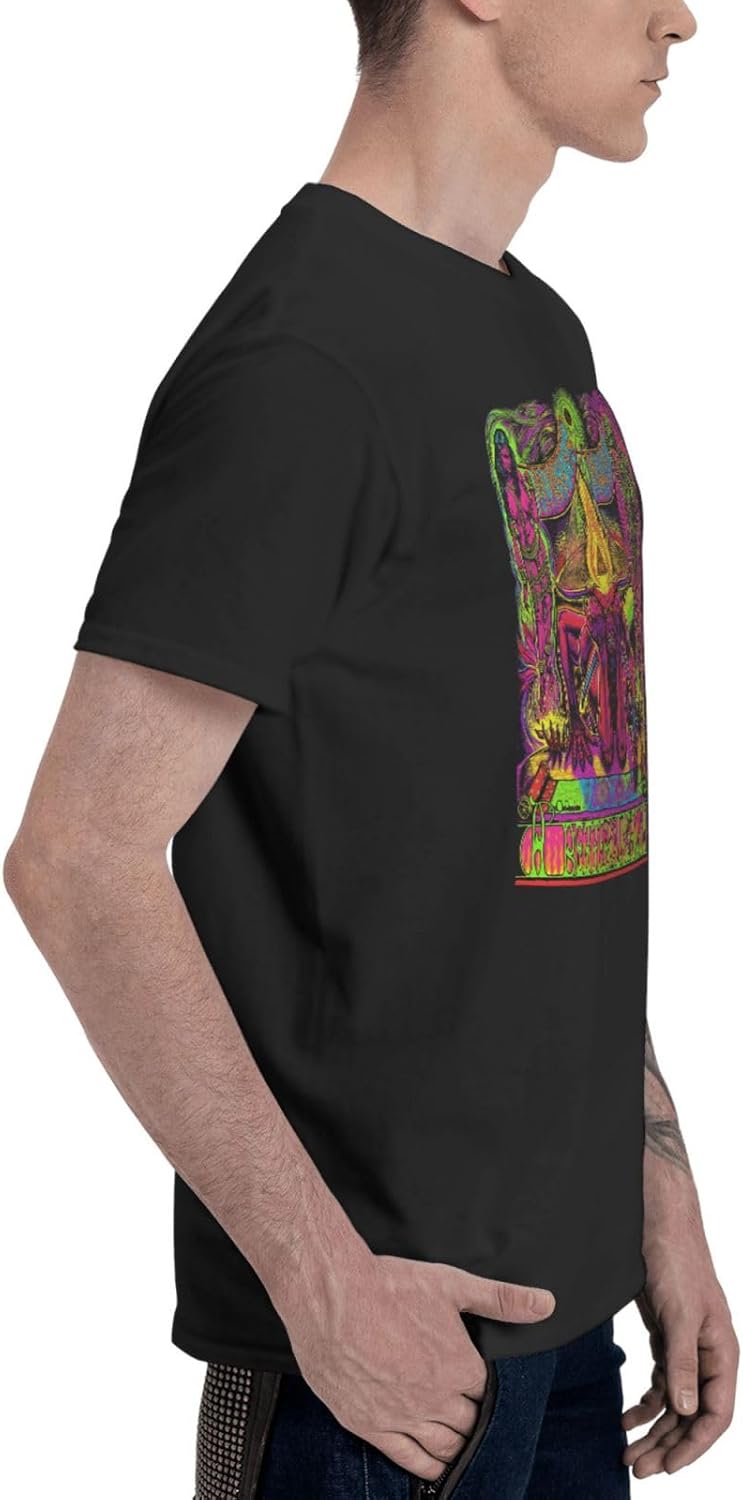 Band Man's T-Shirts Popular Short Sleeve Outdoor Gym Workout Crewneck Black Blouses