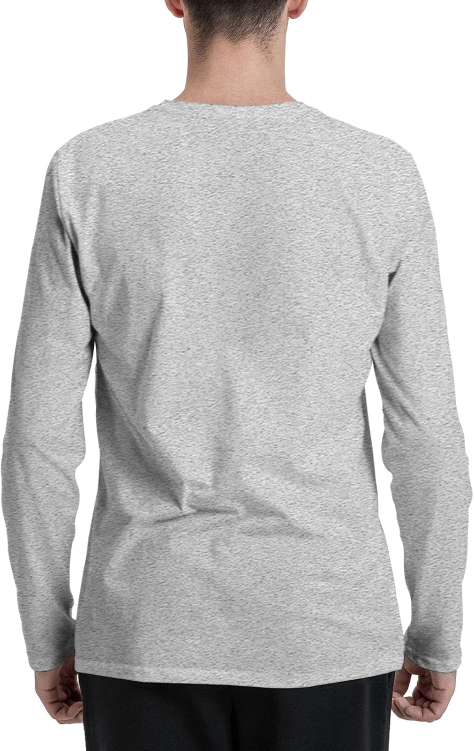 Man T-Shirts Hipster Long Sleeve Outdoor Gym Workout Crewneck Black Sweatshirt