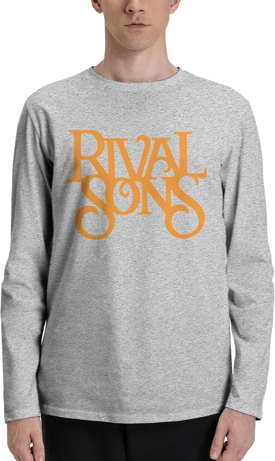 Man T-Shirts Hipster Long Sleeve Outdoor Gym Workout Crewneck Black Sweatshirt