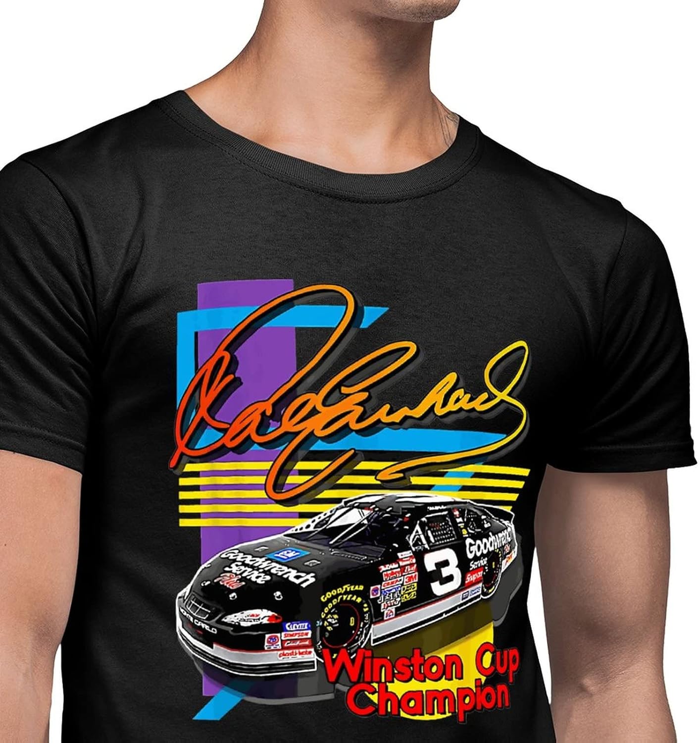 Man's Dales Number 3 Earnhardts T-Shirt Tees T Shirts, Cotton Tees Tops for Mans