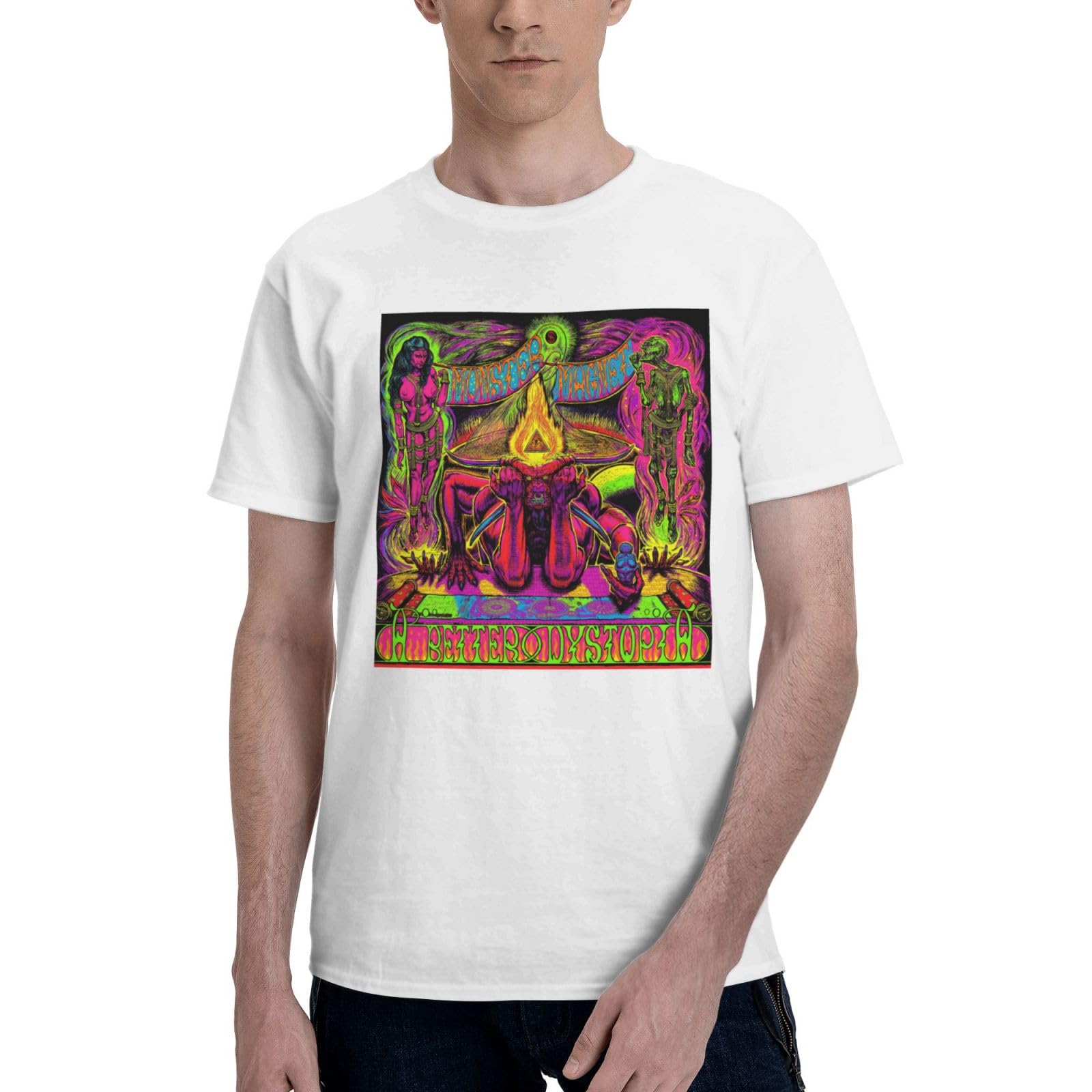 Band Man's T-Shirts Popular Short Sleeve Outdoor Gym Workout Crewneck Black Blouses