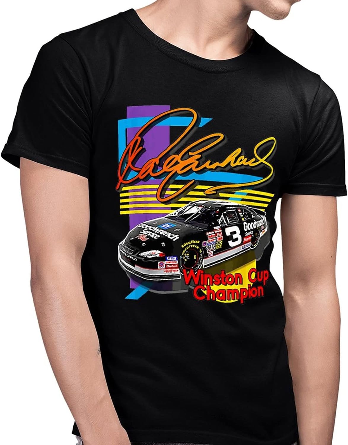 Man's Dales Number 3 Earnhardts T-Shirt Tees T Shirts, Cotton Tees Tops for Mans