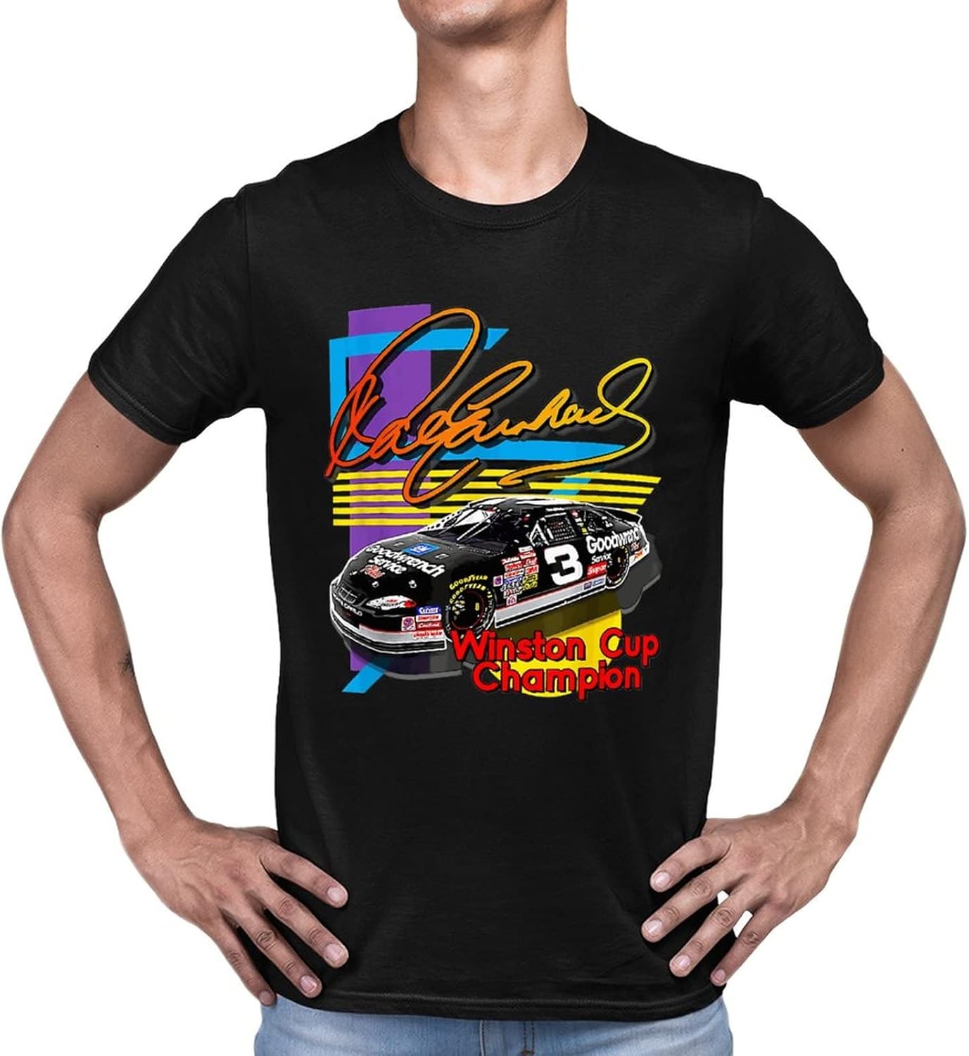 Man's Dales Number 3 Earnhardts T-Shirt Tees T Shirts, Cotton Tees Tops for Mans