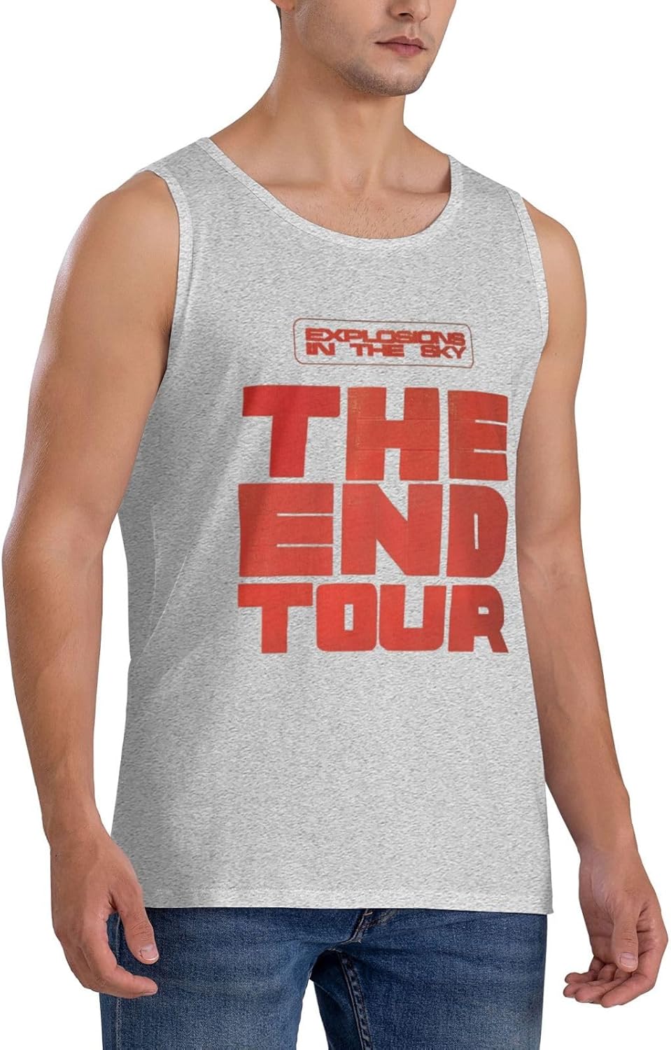 Band Men's Tank Tops Basic Sports Fishing Sleeveless Tops Black