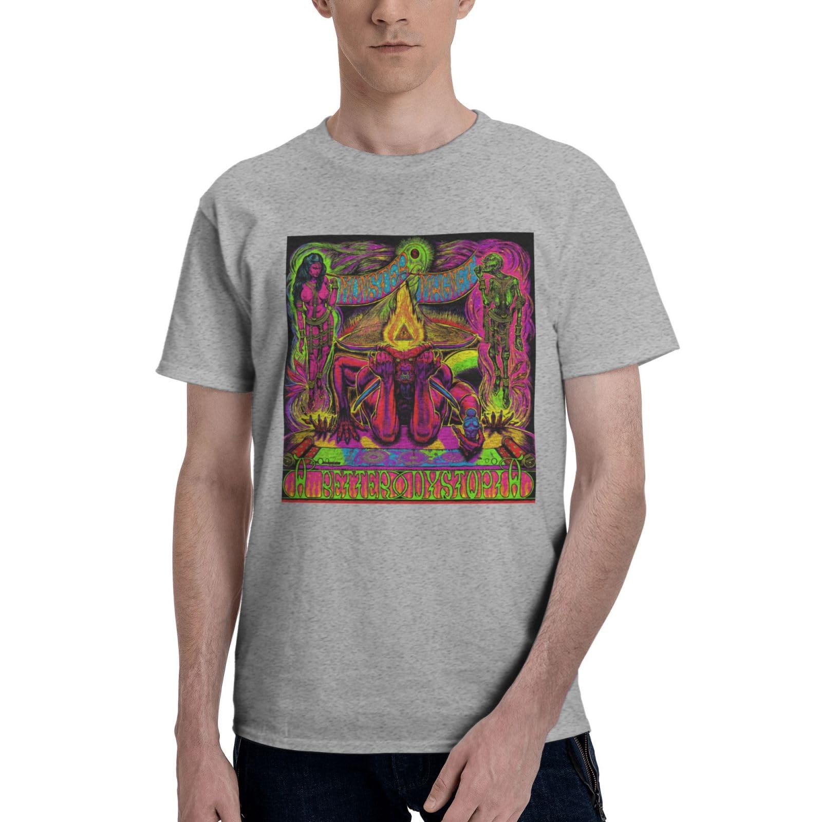 Band Man's T-Shirts Popular Short Sleeve Outdoor Gym Workout Crewneck Black Blouses