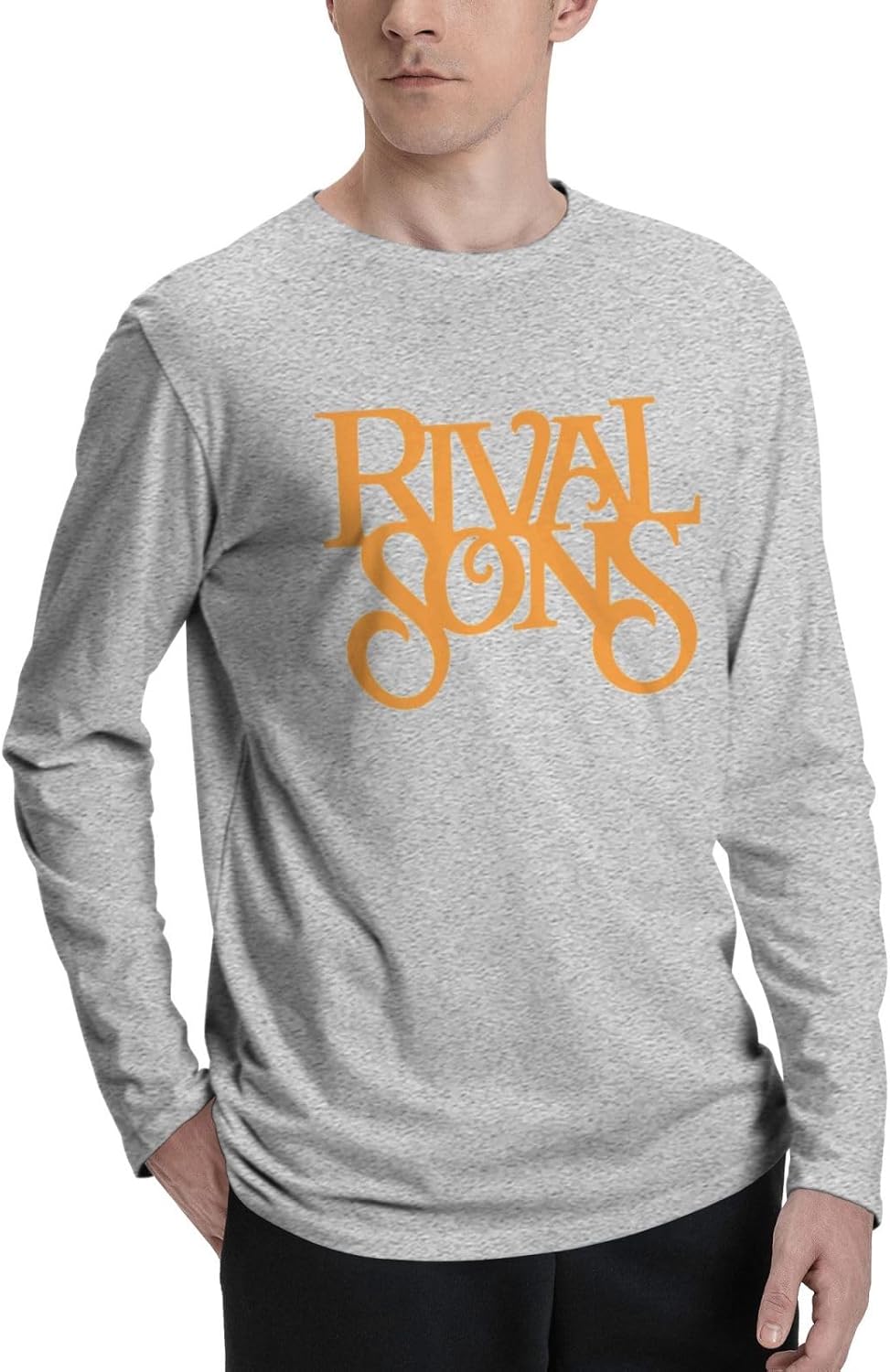 Man T-Shirts Hipster Long Sleeve Outdoor Gym Workout Crewneck Black Sweatshirt